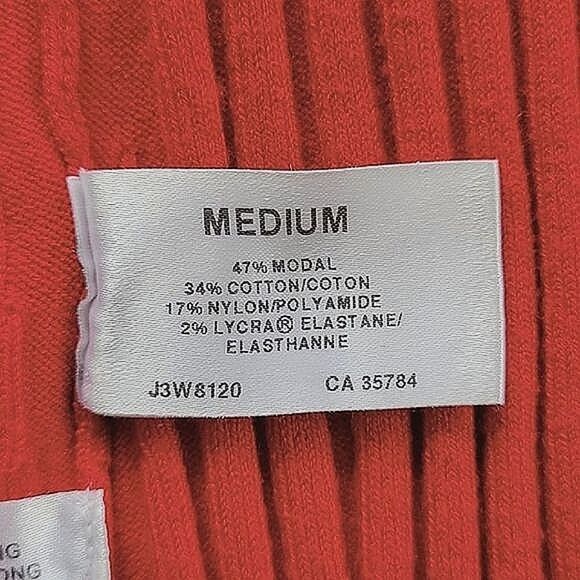 Vtg 90s Planet red rib knit fitted V-neck short sleeve cardigan - Picture 9 of 13